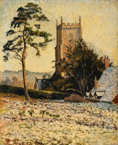 解凍、イーストノイルの教会 作： Lucien Pissarro