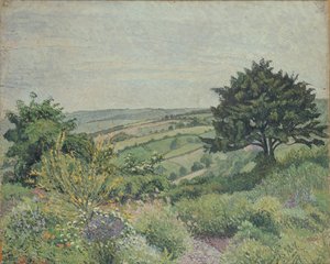 The Cottage Garden』Fishpond, 1915年 作： Lucien Pissarro