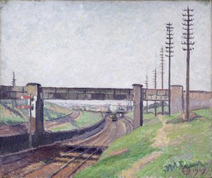 ウェルズファーム鉄道橋、アクトン 作： Lucien Pissarro