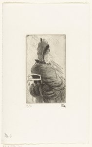 座っている女性 庭の椅子に座る年配の女性 作： Lucien Pissarro