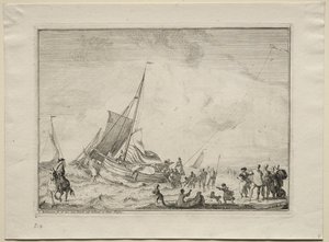 船の進水、1701年。 作： Ludolf Backhuysen