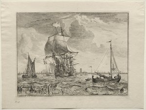 アムステルダムの遠景、1701年。 作： Ludolf Backhuysen