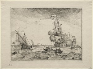 満帆の船、1701年。 作： Ludolf Backhuysen