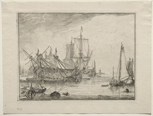 修理中の船、1701年。 作： Ludolf Backhuysen