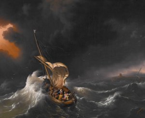 ガリラヤ海の嵐の中のキリスト 作： ルドルフ・バクホイゼン