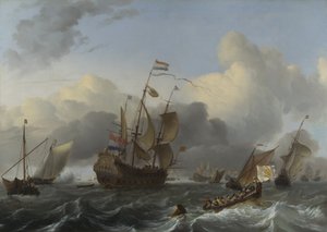 旗艦エンドラハトとオランダ軍の艦隊c。 1670