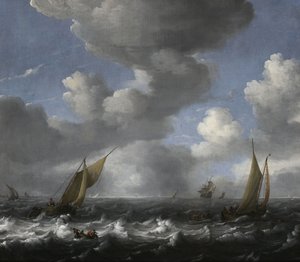 漁船と海の風景 作： Ludolf Bakhuizen