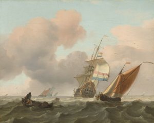 船で荒れる海 作： Ludolf Bakhuysen