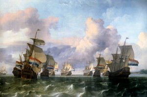 インド会社のオランダの翼。Ludolf Backhuysen（1631-1708）の絵 Ec.Hol. 作： Ludolf I Backhuysen