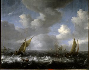 ネイビーです。Ludolf Backhuysen（1631-1708）の絵画 Ec.ホル。 作： Ludolf I Backhuysen