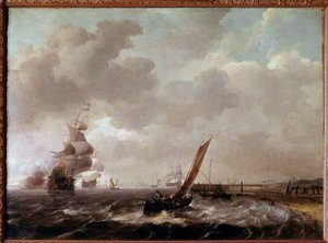 オランダ・ヘルダーの海 Ludolf Backhuysen (1631-1708)の絵画