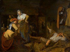 1650年頃のルヴェイユの兵士（パネルに油彩）