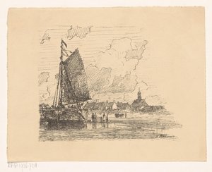 ノールトウェイク・アーン・ゼーのビーチにあるボムシュイット 作： Ludolph Berkemeier (signed by artist)