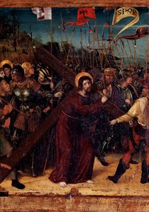 ロザリオの神秘。十字架を背負うイエス（木版画 作： Ludovico Brea