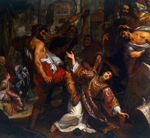 イル・チゴリ（1559-1613）として知られるルドヴィコ・カルディによる聖ステパノの殉教、絵画。 作： Ludovico Cardi