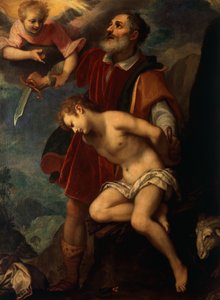 アブラハムの犠牲、イル・チゴリ（1559-1613）として知られるルドヴィコ・カルディ作、キャンバスに油彩、200x145cm。 作： Ludovico Cardi