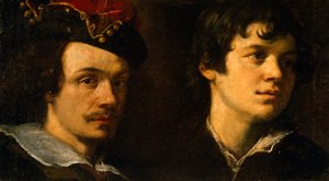 il Cigoli (1559-1613) として知られる Ludovico Cardi による 2 つの頭の絵。 作： Ludovico Cardi