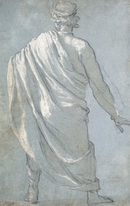 マントを着た後ろ姿の男性 作： Ludovico Cardi Cigoli