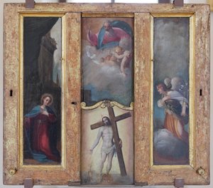 受胎告知、栄光の父なる神とキリストの尊い血潮 作： Ludovico Carracci