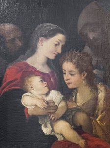 聖フランシスコとアレクサンドリアのキャサリンとの聖家族、1589-92年頃（キャンバスに油彩） 作： Ludovico Carracci