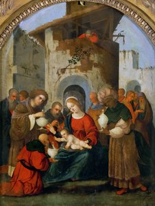 賢者の崇拝、1522年。 作： Ludovico Mazzolino