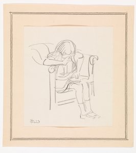 椅子に座って読書する女の子 作： Ludvig Find
