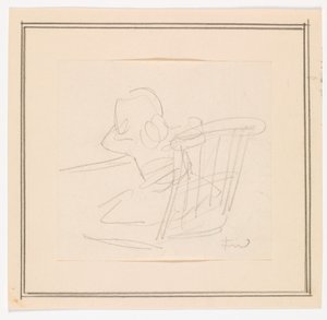 椅子に座って背を向けた女の子 作： Ludvig Find