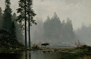 秋霧（キャンバスに油彩） 作： Ludvig Skramstad