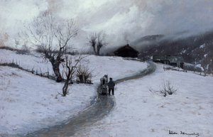 馬とそりを持つ男 作： Ludvig Skramstad
