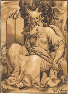 律法の板を持つモーセ 作： Ludwig Büsinck after Georges Lallemand