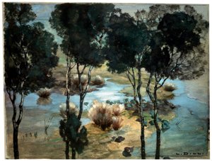 風景、1900年代。 作： Ludwig Dill