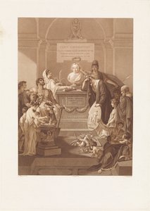 1806 年に亡くなった Jan Nieuwenhuyzen の記念碑が描かれた寓意的な表現 作： Ludwig Gottlieb Portman