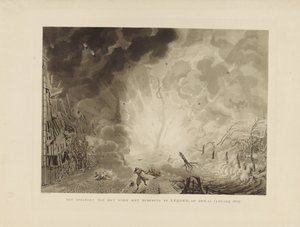 ライデンの災害、1807年 1807 年 1 月 12 日、ライデンで火薬を使って船をジャンプ (オブジェクトのタイトル) 作： Ludwig Gottlieb Portman