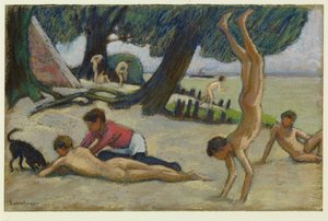 浜辺の少年たち、c。 1895年 作： Ludwig von Hofmann