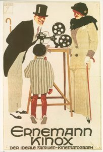 Ernemann Kinox。理想の家庭用映画館 作： Ludwig Hohlwein