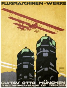 Máquinas voadoras - obras, cartazes. 1912 (litografia) 作： Ludwig Hohlwein
