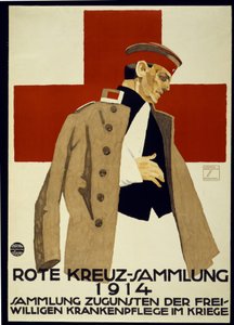 Varainkeruukampanja Saksan Punaiselle Ristille, pub. 1914 (väri litho) 作： Ludwig Hohlwein