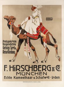 Hirschberg & Co. スポーツと旅行用の衣類、1907 年。 作： Ludwig Hohlwein