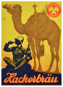 Hackerbrau Beerのポスター広告、1930年頃（リトグラフ） 作： Ludwig Hohlwein