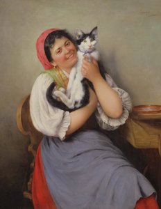 彼女の好きな猫 作： Ludwig Kohrl