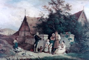 村のバイオリン弾き」1845年 作： Ludwig Richter