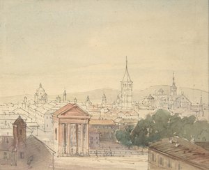ミラノの眺め、1820-84年 作： Ludwig Richter