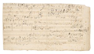 直筆の音楽原稿、弦楽四重奏曲の遅い動きのスケッチリーフ、Op.59、No.3、3番目の「ラズモフスキー」カルテット、ウィーン、c.1806 作： Ludwig van Beethoven
