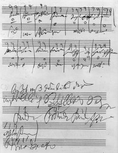 手書きの楽譜（紙にインク） 作： Ludwig van Beethoven