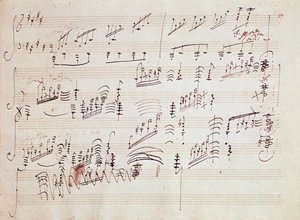 ドイツの作曲家ルートヴィヒ・ヴァン・ベートーヴェン(1770-1827)が1801年に作曲した「Sonata pour piano n* 14 en do diese minor」「Sonata au clair de lune」の楽譜です。House, Natale de Beethoven, Bonn.ドイツ 作： Ludwig van Beethoven
