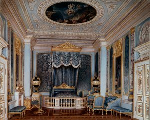 ガッチナ宮殿の皇帝アレクサンドル2世（1818-1881）の寝室の眺め ルイジ・プレマッツィ（ルートヴィヒ・オシポヴィッチ）（1814-1891）の版画 19世紀 サンクトペテルブルク、エルミタージュ美術館 作： Luigi Premazzi