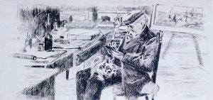 ルイジ・レヴィ(1858-1860 - 1939)による画家ジョヴァンニ・ファットリの肖像、ドローイング 作： Luigi Levi