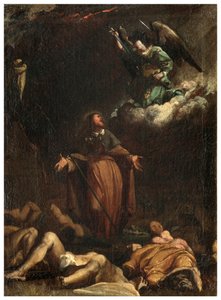 北トランセプト、サン・ロッコの祭壇 1635年、45年、ジェノヴェシーノ 1645年、サン・ロッコは疫病の収束を得る、左下部分に描かれている。 作： Luigi Miradori