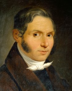 ルイージ・アシオリ（1817-1877）の「ボニファシオ・アシオリの肖像」、油彩・キャンバス、57x46cm