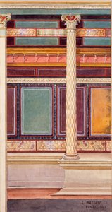 キュービクルムの建築様式のフレスコ画、シルバーウェディングの家、ポンペイ、1897 作： Luigi Bazzani